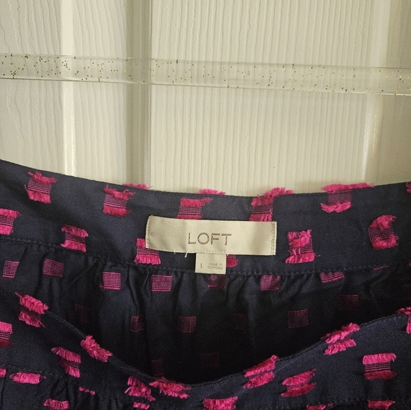 NWOT LOFT Clip Ruffle Square Neck Top - Picture 2 of 9